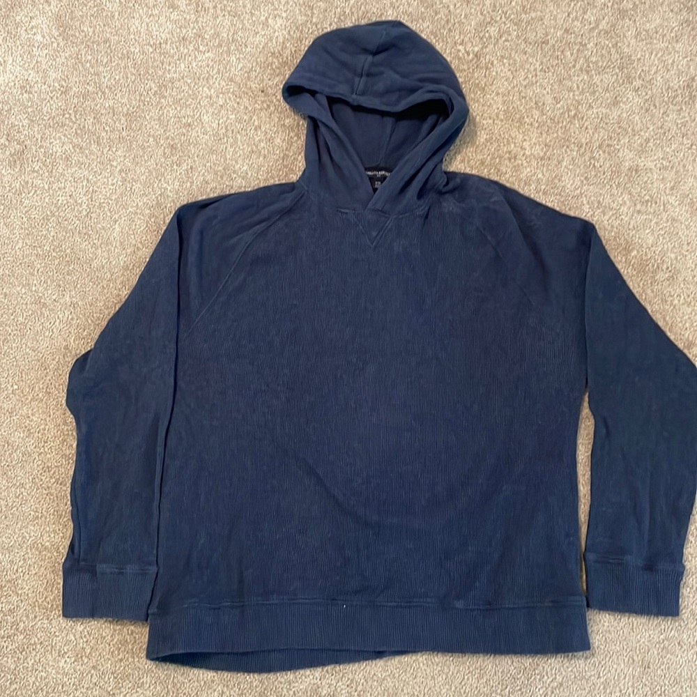 XXL Men’s Banana Republic Charcoal/Black/Gray Thermal Long Sleeve Shirt w/ Hood